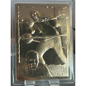 Vntg Danbury Mint 1999 WWF Wrestling 22kt gold card George The Animal Steele #29